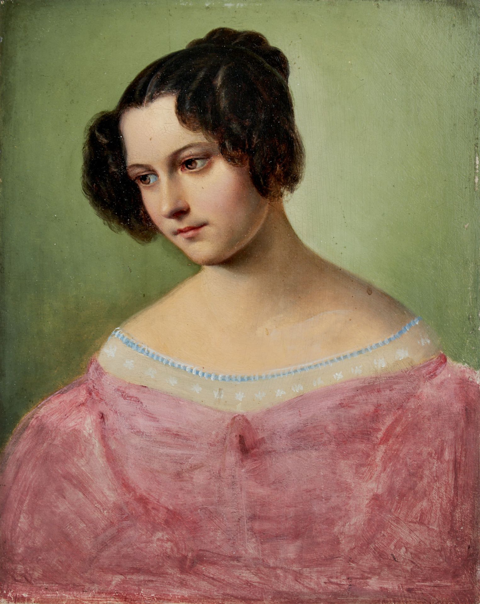 Deutscher Maler des Biedermeier Bertha Fachmann. Öl auf Holz. Nicht sign. und dat. (um 1840),