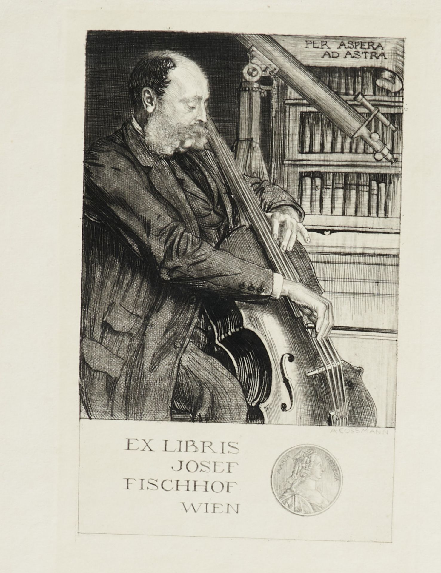 Exlibris Cossmann Sammlung - 18 radierte Bucheignerzeichen von Alfred Cossmann. In der Platte - Bild 3 aus 7