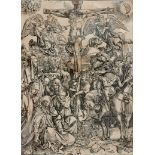 Dürer - Kreuzigung Christi. Holzschnitt nach A. Dürer. Im Stock monogr. "A D", nicht dat., um