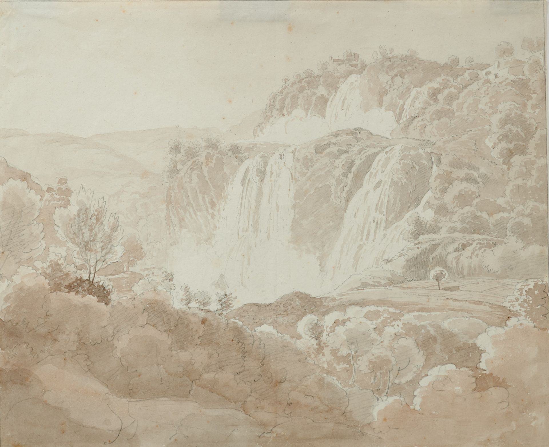 Rebell, Joseph (Wien 1787-1828 Dresden; Zuschreibung), Blick auf die Wasserfälle bei Tivoli.