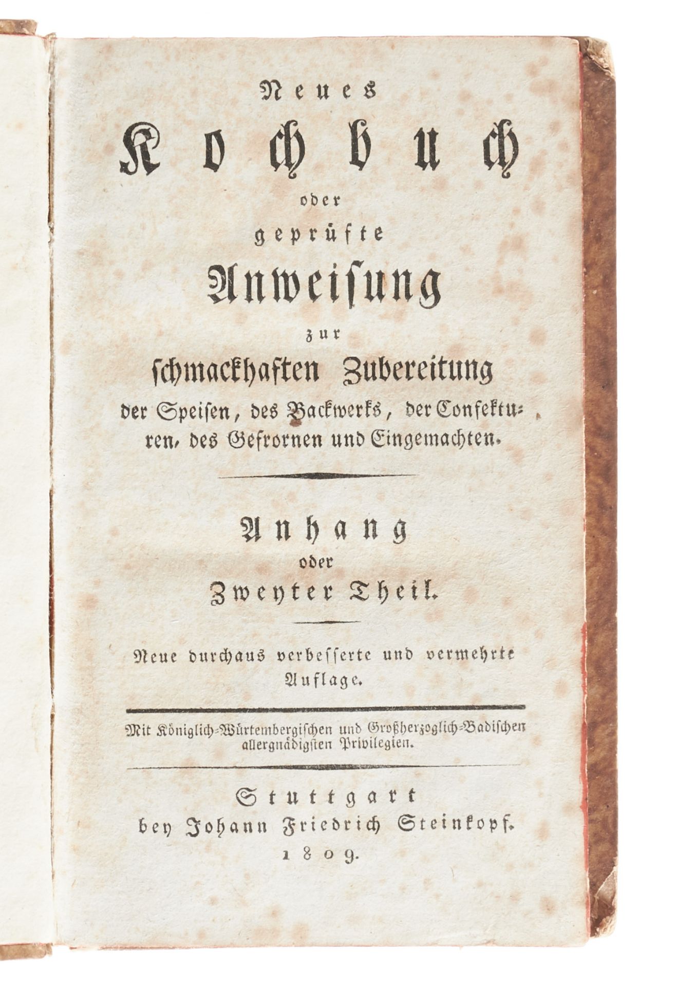 Konvolut - 3 Werke in 5 Bdn. 1809-1893. Verschied. Formate. Verschied. Einbände (außen wie innen mit - Bild 3 aus 4