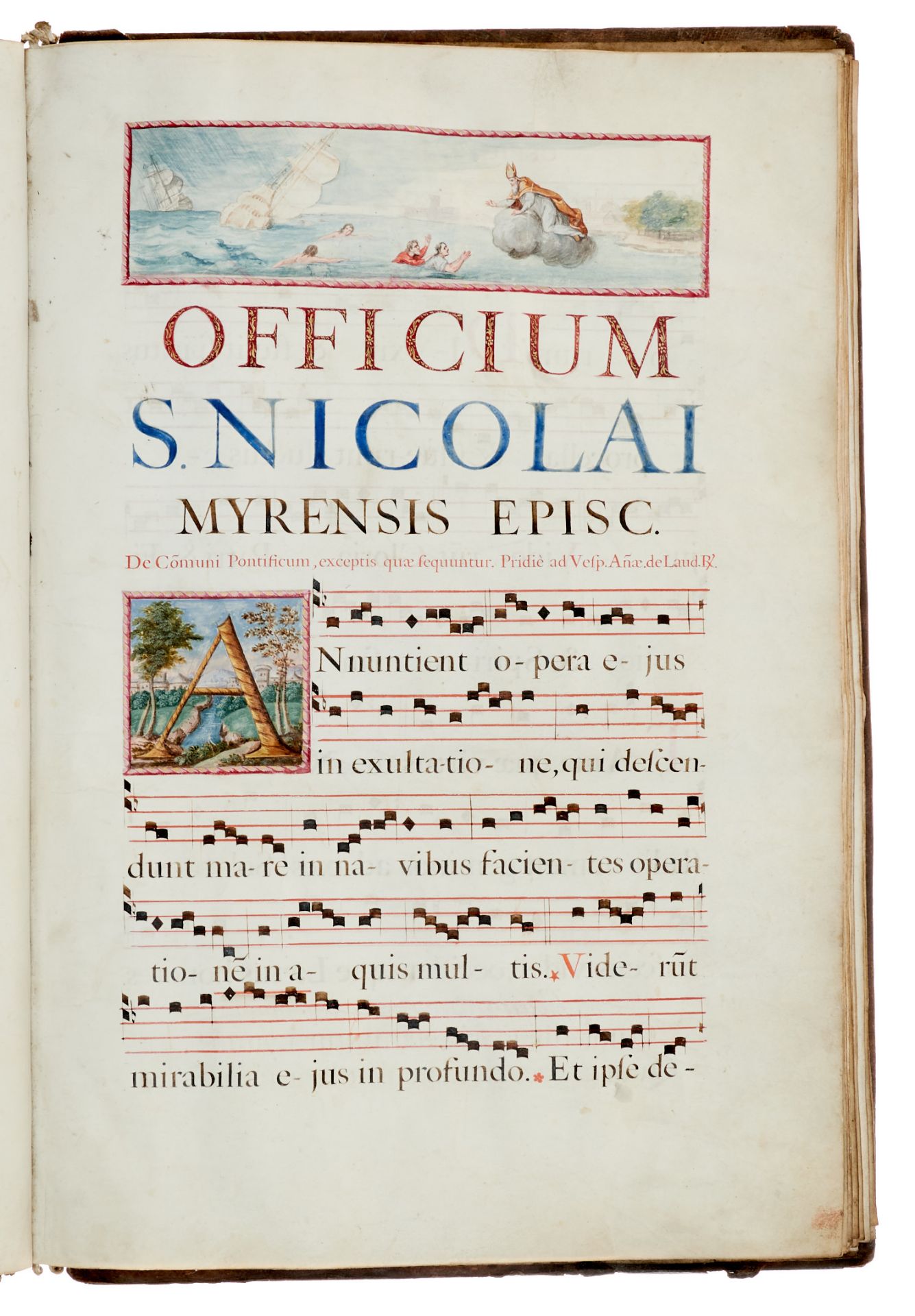 Antiphonar Paris "Officium Sancti Nicolai Mirensis Episc(opi). Scribebat D. Claudius Tissu - Image 3 of 7