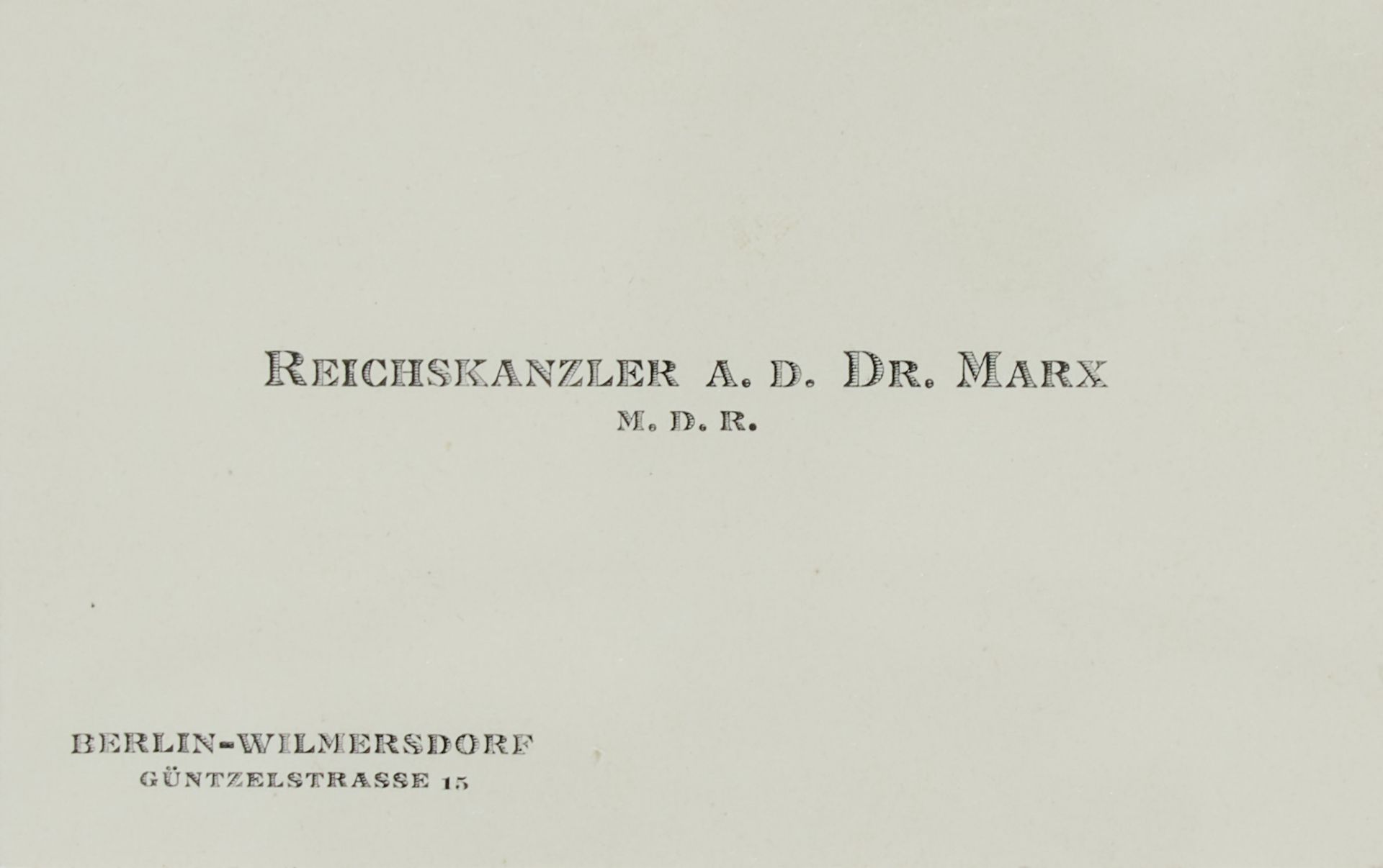 Marx, W., deutscher Reichskanzler (1863-1946). E. Notiz mit U. auf der Rückseite einer - Image 2 of 2