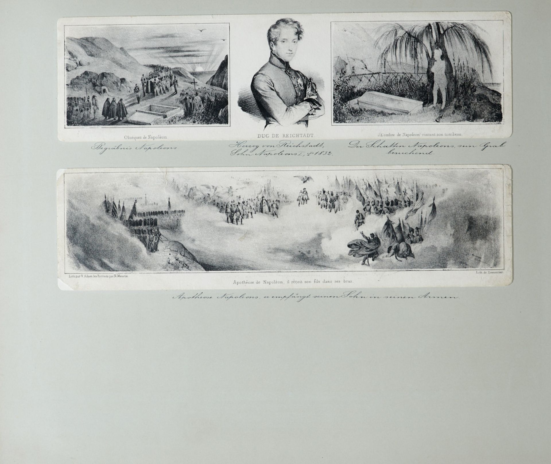 Napoleon Sammelalbum mit 59 aufgezogenen Lithographien von Lemercier nach N. E. Maurin, Ch. N. - Bild 4 aus 6