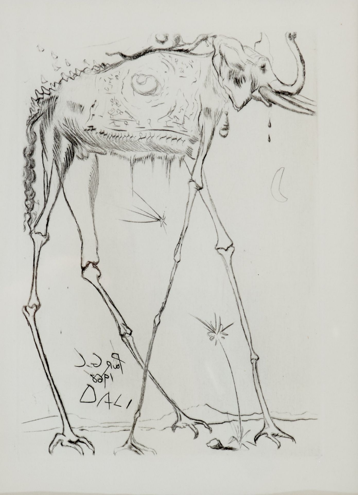 Dalí, Salvador (Figueres 1904-1989 ebda.), Eléphant. Radierung. In der Platte sign. und dat. 1968. - Bild 2 aus 2