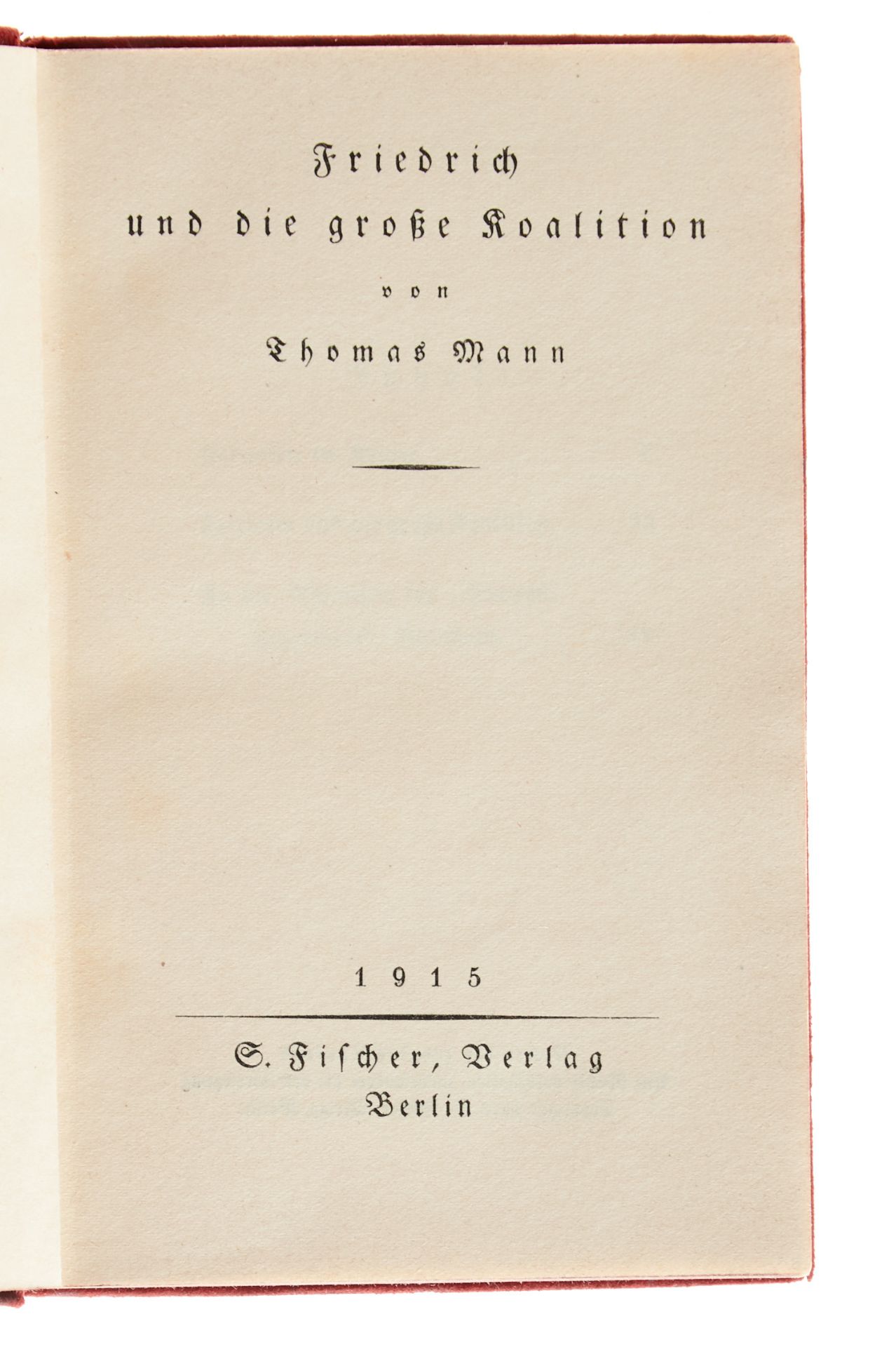 Mann Sammlung von 7 Bänden mit Werken von Thomas Mann in ersten oder frühen Ausgaben. 1915-1953. ( - Bild 2 aus 6
