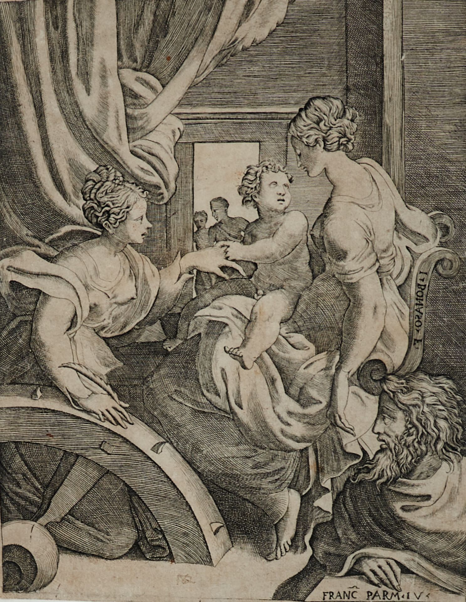 Bonasone, Giulio di Antonio (Bologna 1498 - ca. 1580), Die mystische Hochzeit der heiligen Katharina