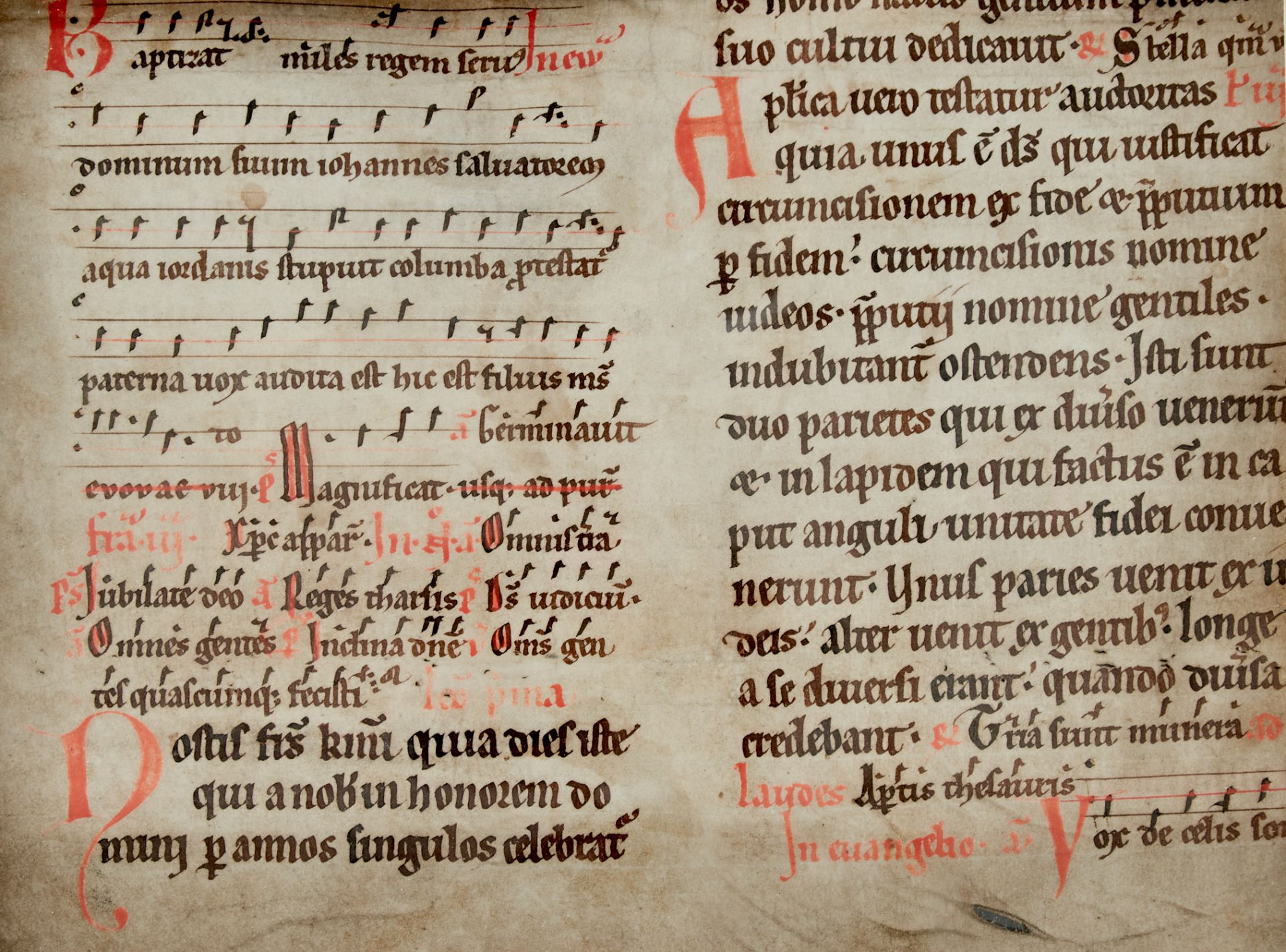 Missale Doppelblatt aus einer lateinischen Handschrift auf Pergament (Fragment). Deutschland, 2. - Bild 2 aus 2