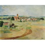 Mang, Hans (geboren 1892), Sommerlandschaft mit Dorf. Öl auf Holz. Sign. und dat. 1939. 37,5 x 48,