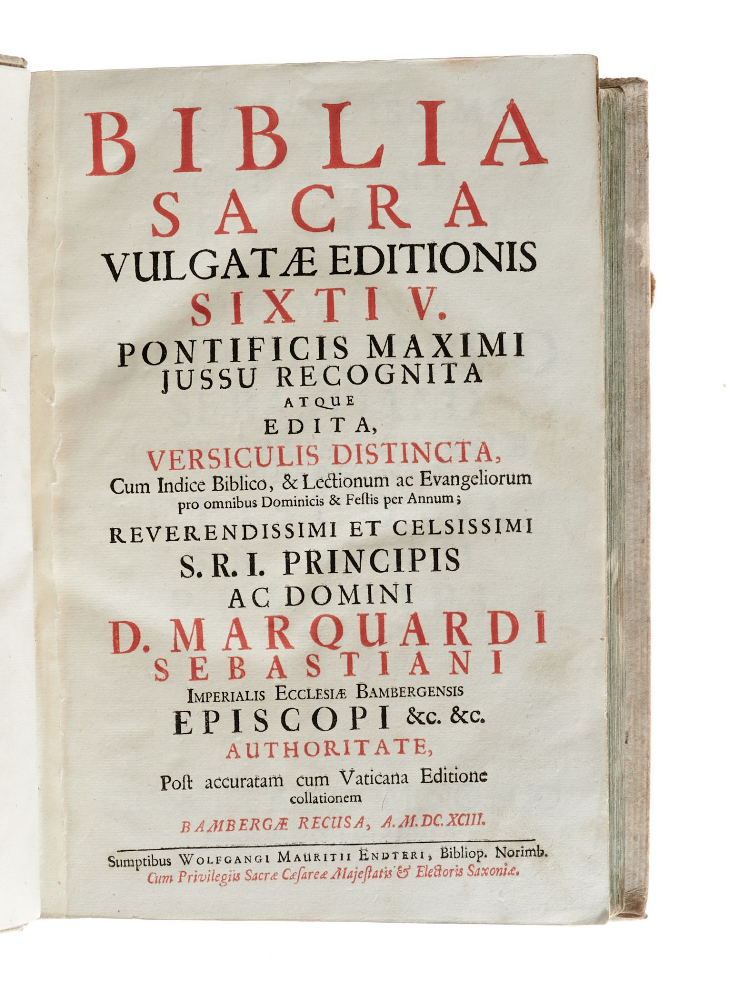 Biblia Konvolut - 8 Werke in 9 Bdn. 1673-1769. Verschied. Formate. Meist Einbände d. Zt. (außen - Bild 6 aus 7