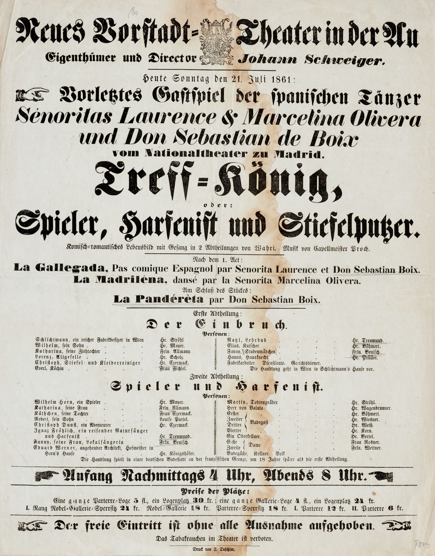 Einblattdrucke Zirkus und Schausteller Sammlung von 8 typographischen Ankündigungszetteln von - Bild 4 aus 4