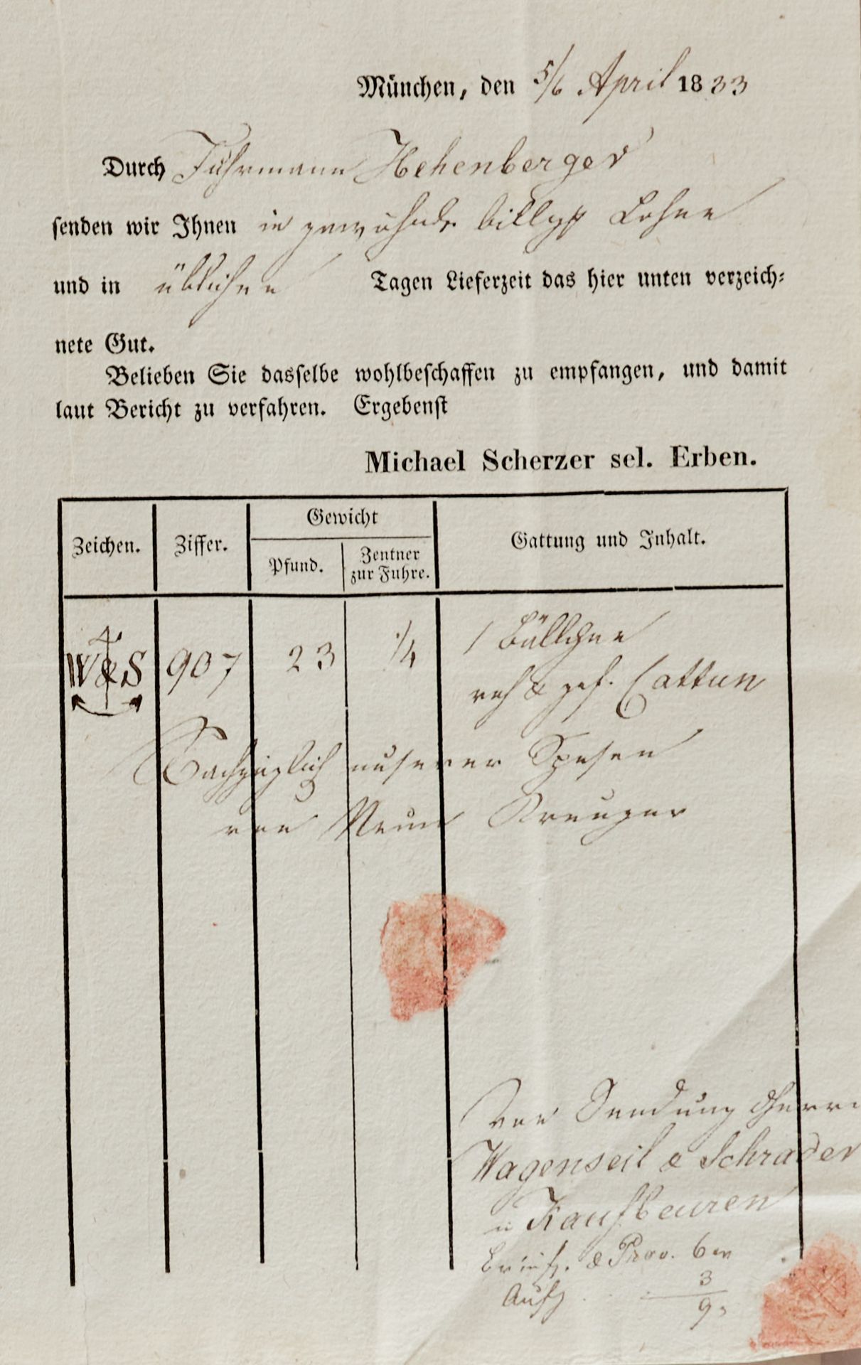 Fuhrmanns- und Frachtbriefe Sammlung von 17 Dokumenten aus dem Frachtwesen, meist Fuhrmanns- und - Image 4 of 5