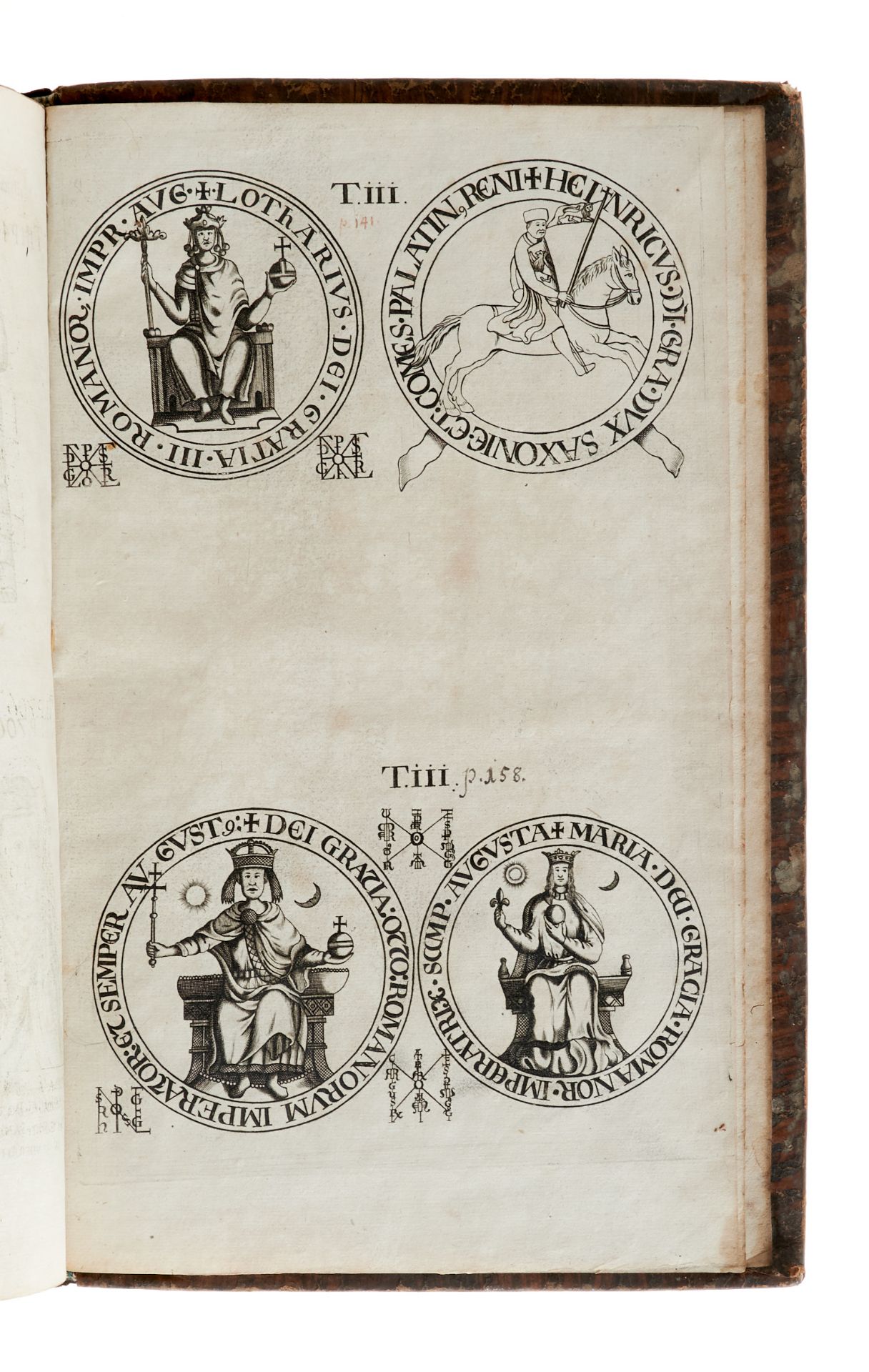 Meibom, H., Rerum germanicarum tomi III. 3 Tle. in 1 Bd. Helmstedt, Hamm, 1688. Fol. Mit gestoch. - Bild 3 aus 3
