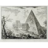 Italien Rom Piranesi - "Veduta del Sepolcro di Cajo Cestio" (Ansicht der Pyramide des Gaius