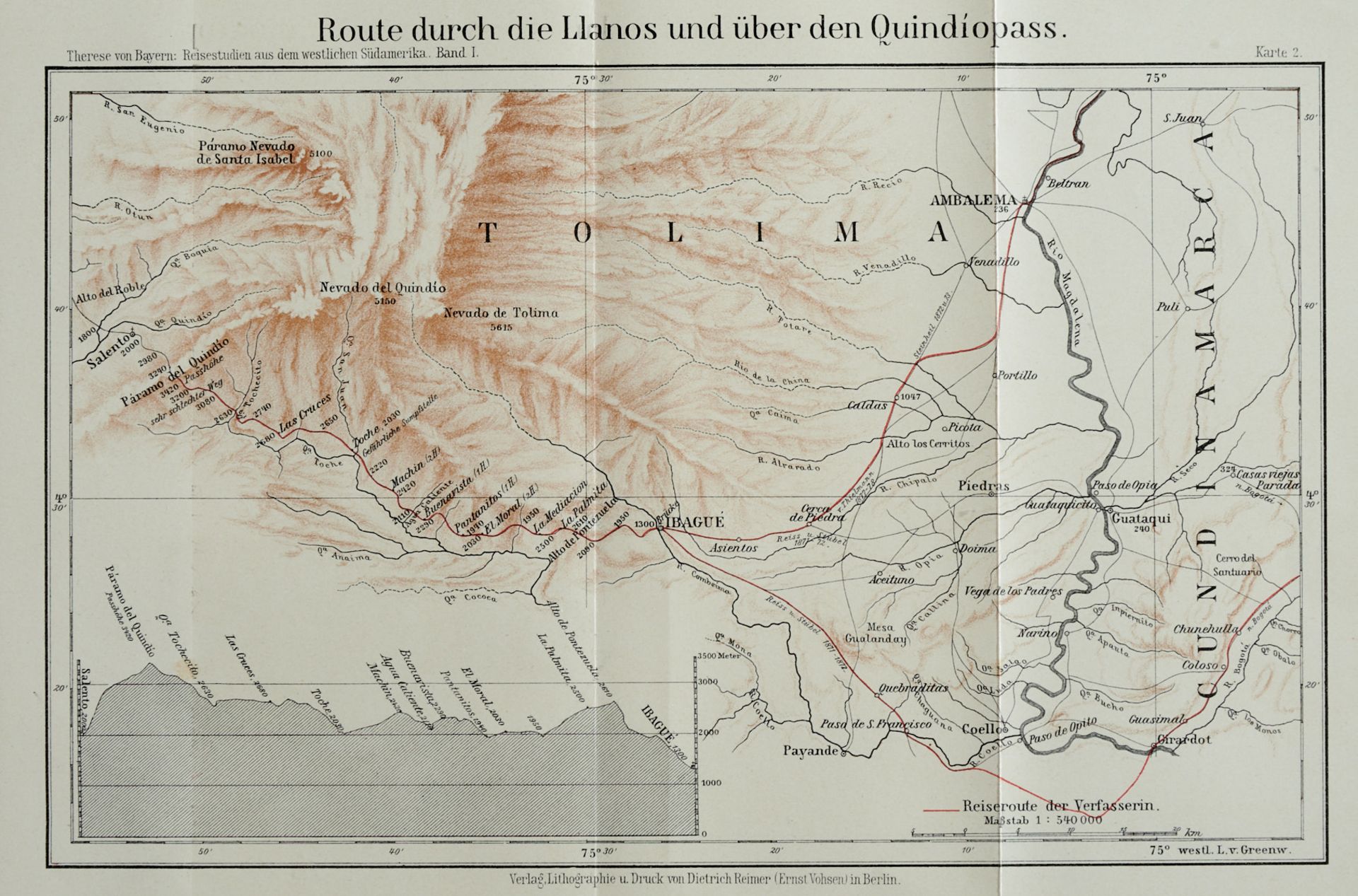 Amerika Südamerika Therese, Prinzessin von Bayern, Reisestudien aus dem westlichen Südamerika. 2 - Bild 3 aus 3