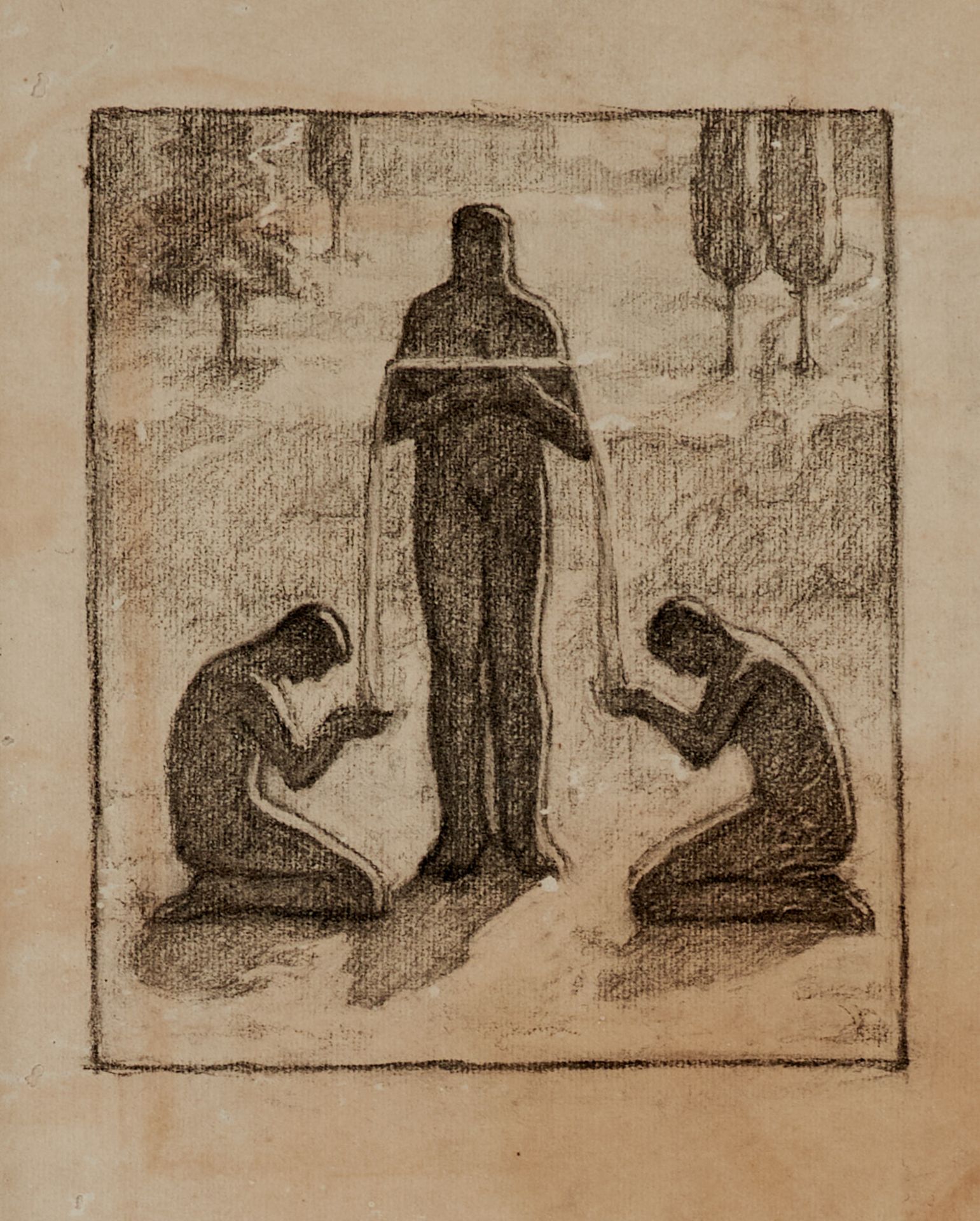 Zairis, Emmanuel (Halikarnassos 1876-1948), Sammlung von 17 Zeichnungen und 1 Aquarell. Kohlestift