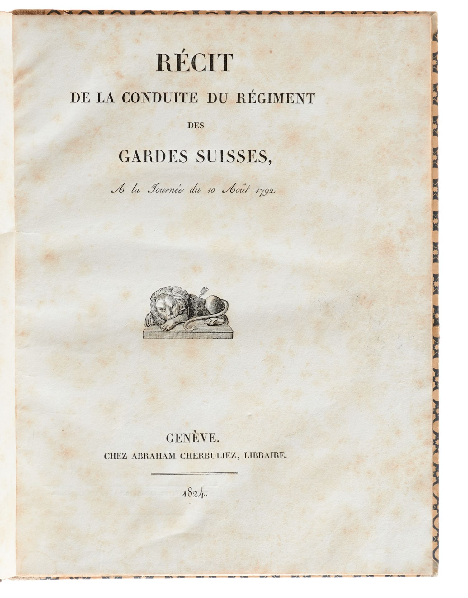 Schweiz (Pfyffer von Altishofen, K.), Récit de la conduite du régiment des Gardes Suisses a la - Image 2 of 4