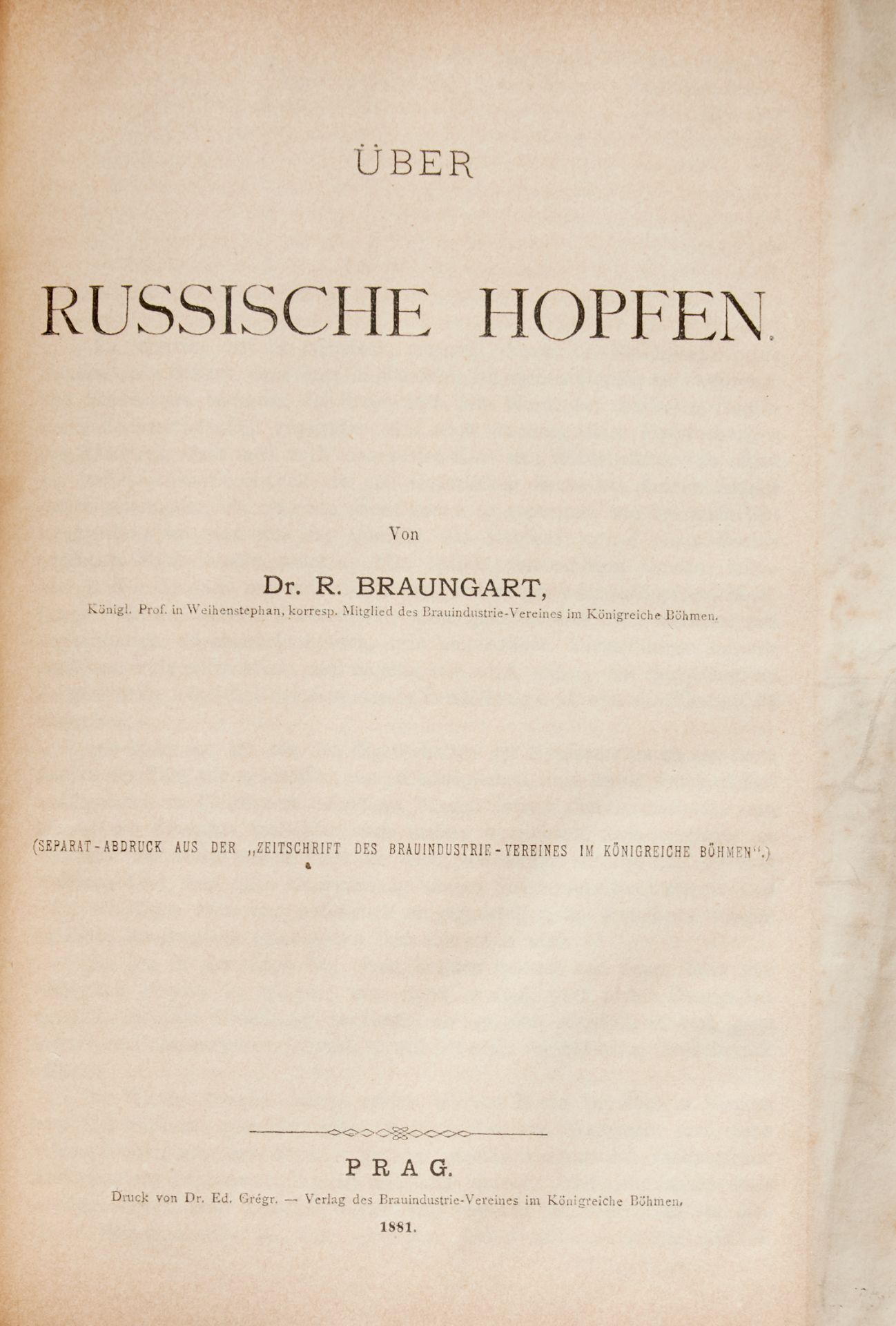 Brauwesen Bier Sammelband mit 18 Kleinschriften von Richard Braungart, meist Sonderdrucke oder - Image 12 of 17