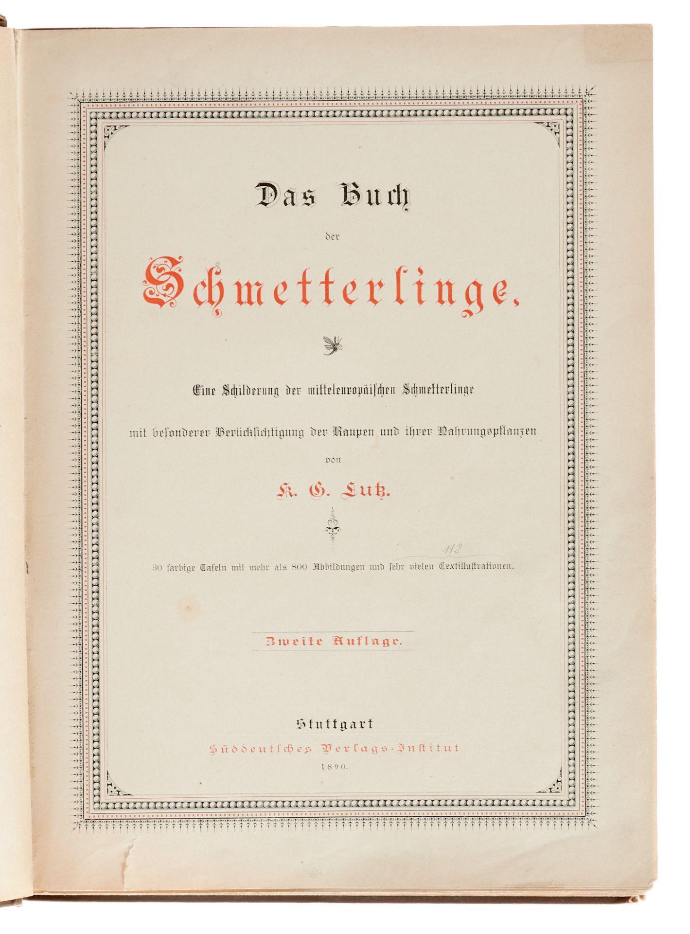 Entomologie Thon, Th., Die Naturgeschichte der in- und ausländischen Schmetterlinge. Leipzig, - Bild 6 aus 7