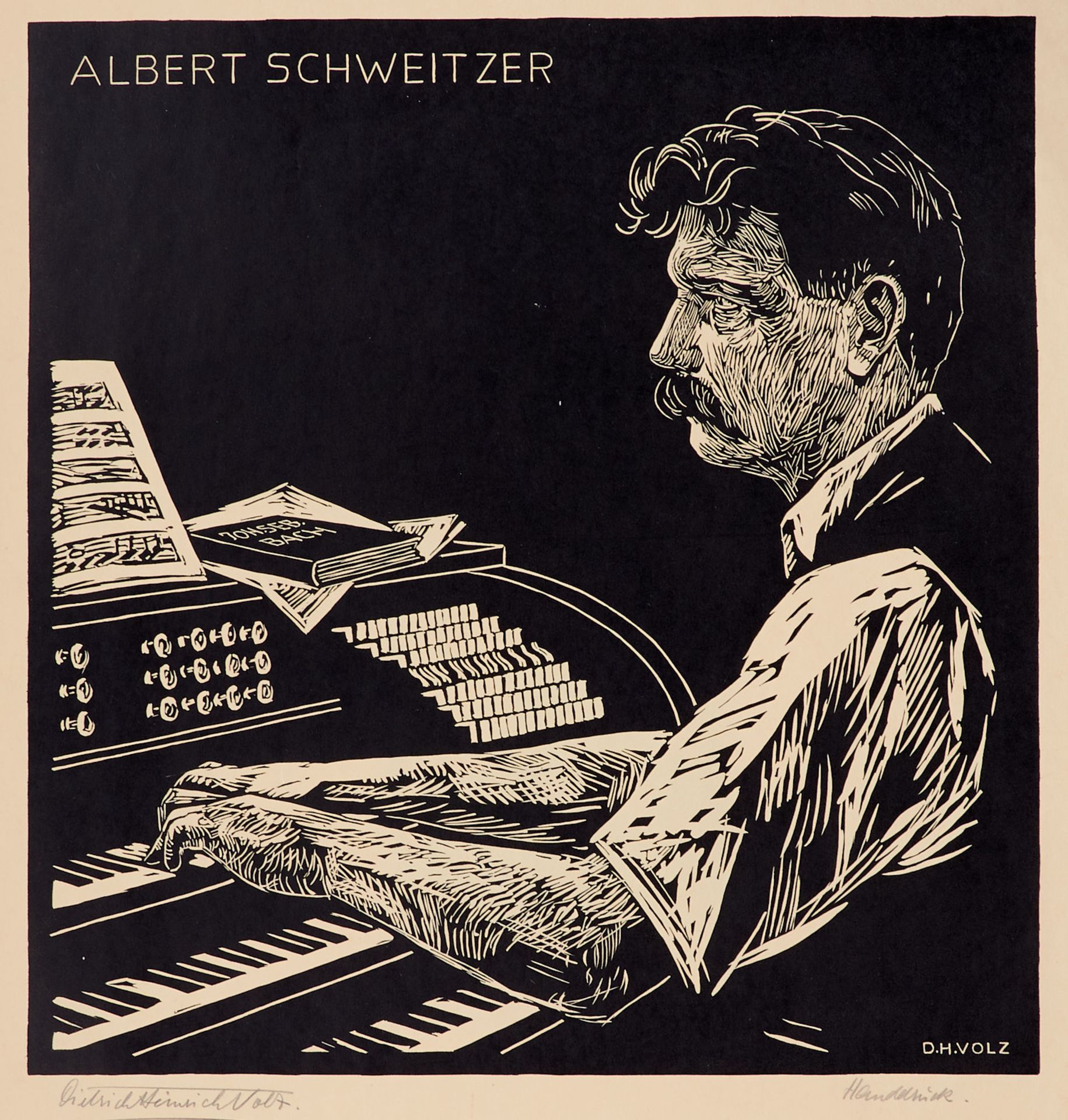 Volz, Dietrich Heinrich (Batavia 1901-1984), Sammlung von 27 Holz- und Linolschnitten, 4 Zeichnungen - Bild 8 aus 9