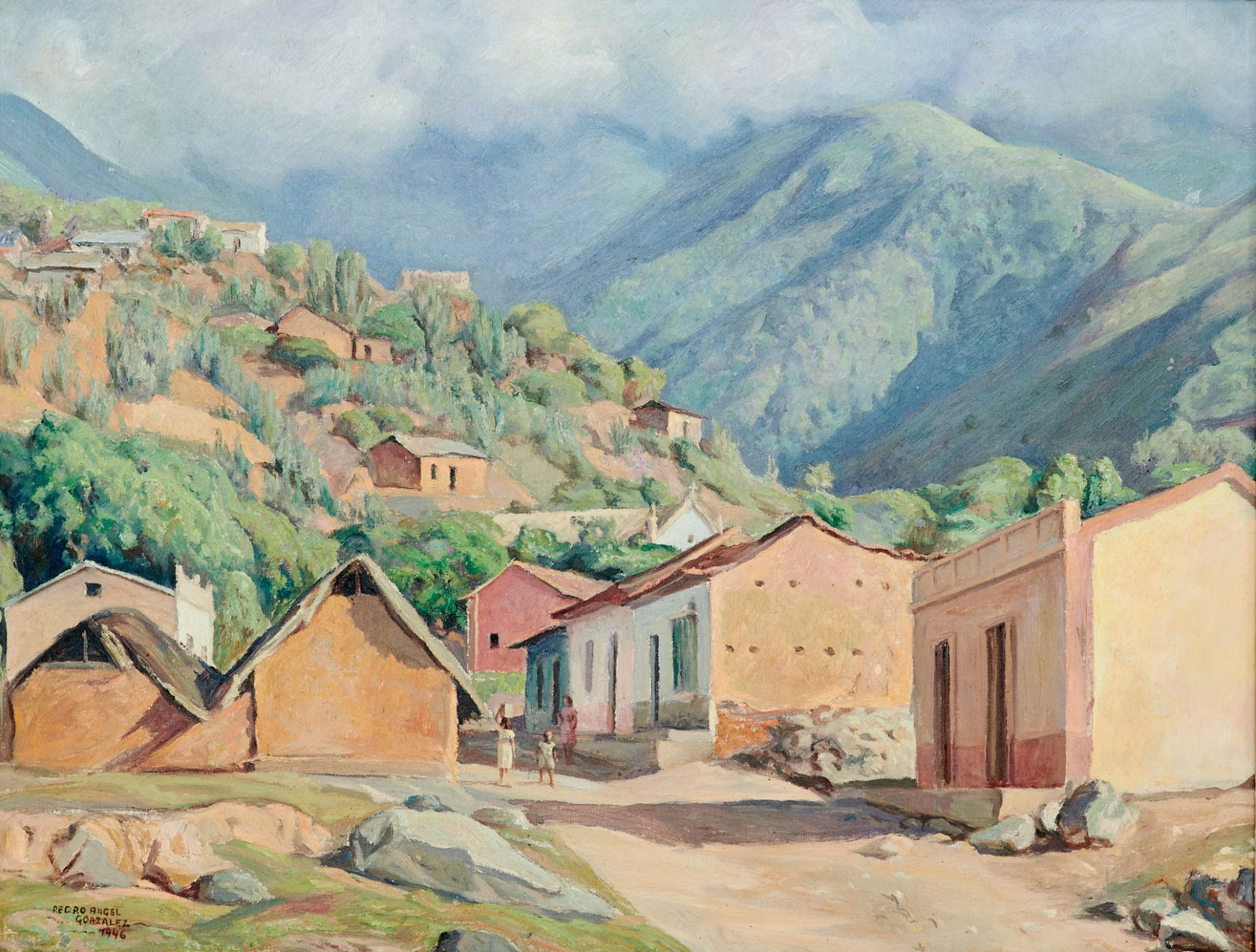 Gonzalez, Pedro Angel (Santa Ana del Norte 1901-1981), Paisaje de Punta de Mulatos. Öl auf Leinwand.