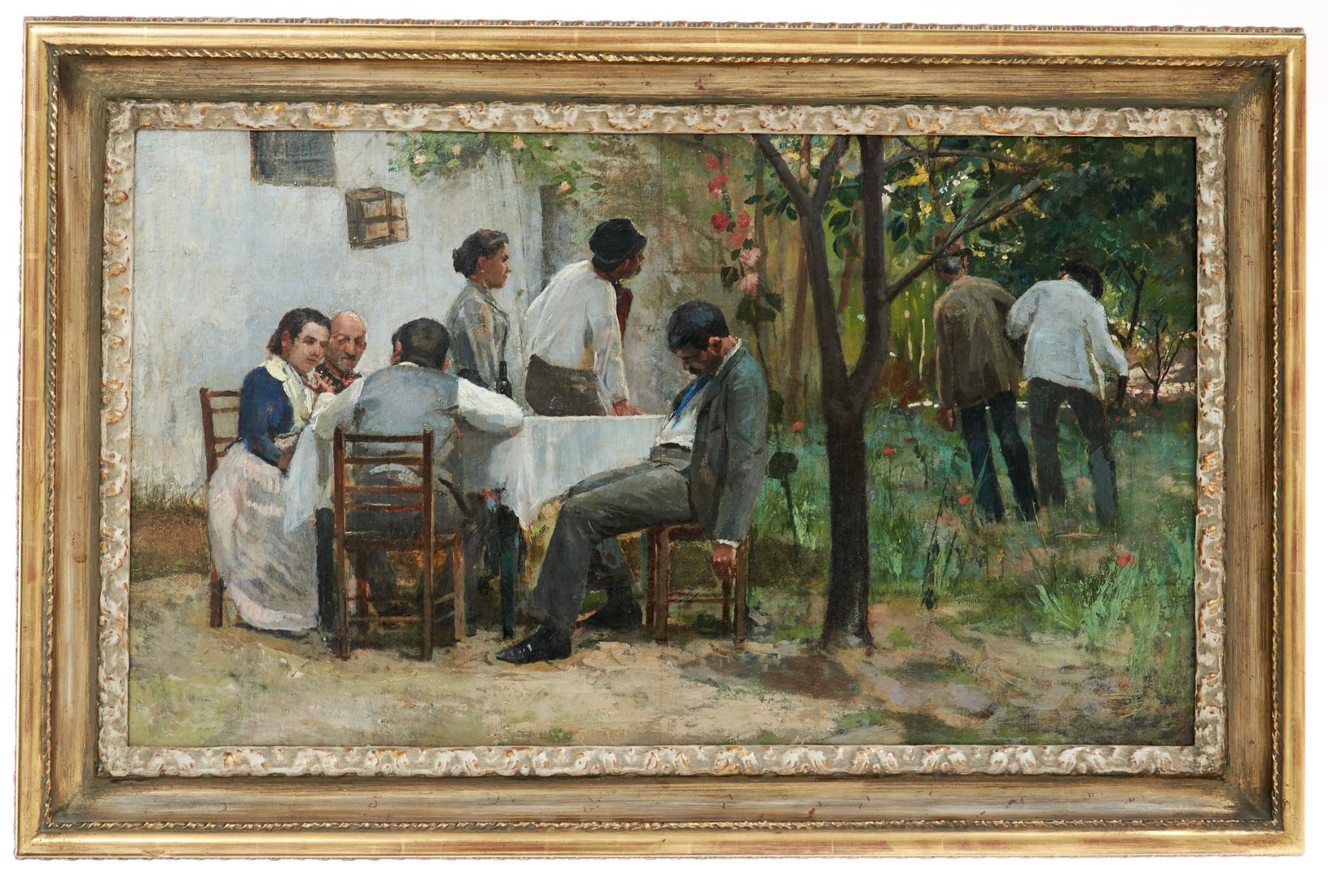 Sorolla, Joaquin (1863-1923; Umkreis), Nach dem Mittagessen. Öl auf Leinwand. Nicht sign. und