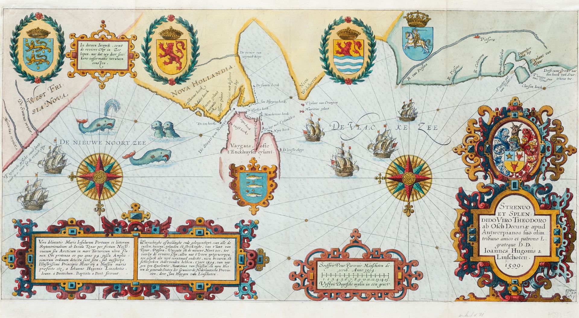 Asien Russland Nordostpassage Linschoten - "Vera delineatio maris insularum portuum et littorum