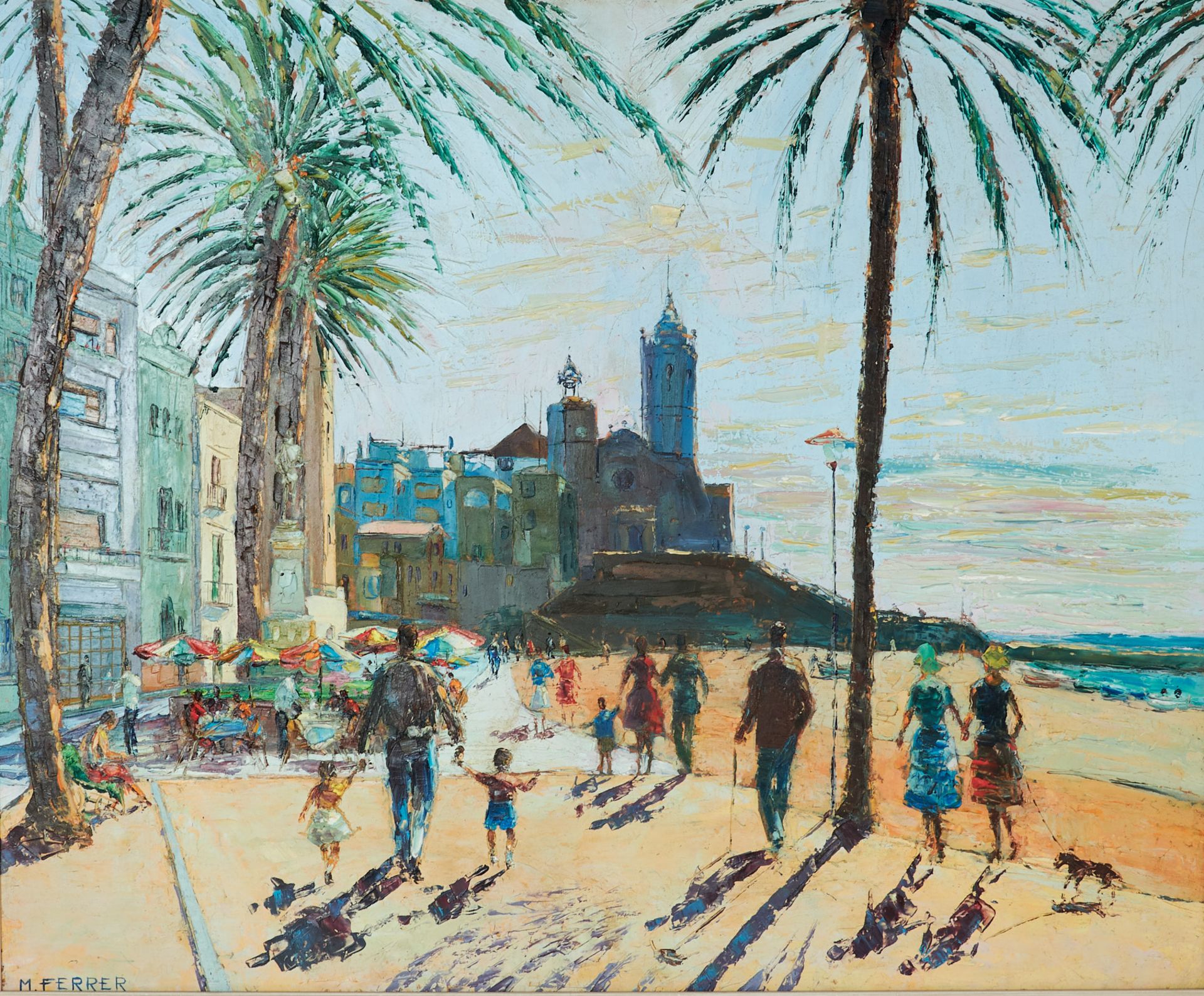 Ferrer, Manuel (katalanischer Künstler des 20. Jahrhunderts), A Sitges (Costa Blanca). Öl auf - Bild 2 aus 3