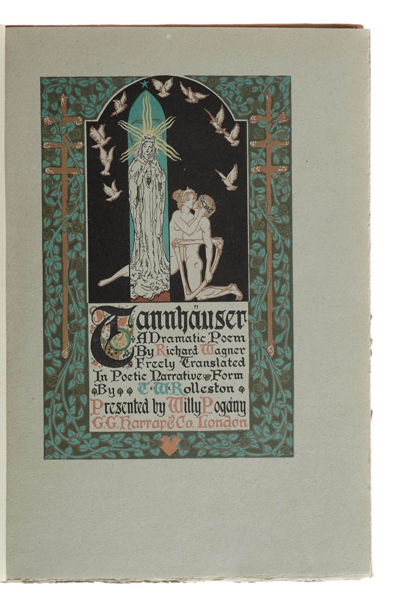 Wagner Mit Jugendstilbuchschmuck von Willy Pogány Rolleston, T. W., Tannhäuser. A Dramatic Poem by - Image 4 of 5