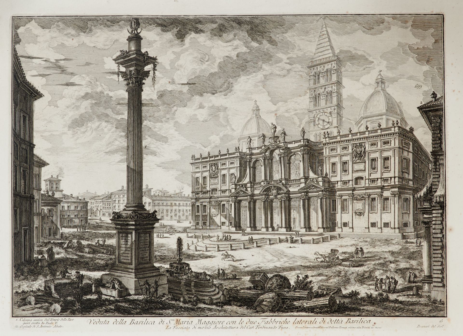 Italien Rom Piranesi - "Veduta della Basilica di Sta. Maria Maggiore con le due Fabbriche laterali - Bild 2 aus 2