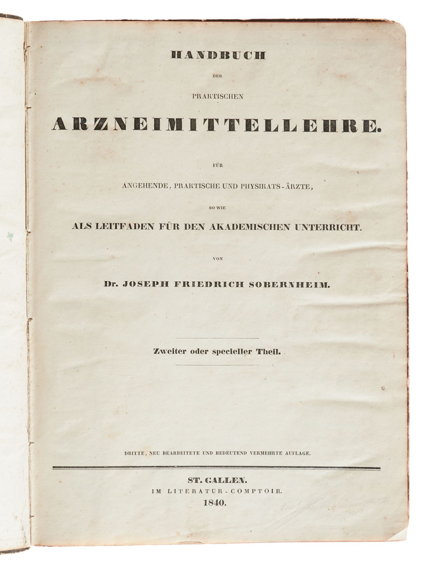Pharmazie Konvolut - 5 pharmazeutische Werke. 1840-1930. Verschied. Formate. Verschied. Einbände - Bild 2 aus 6