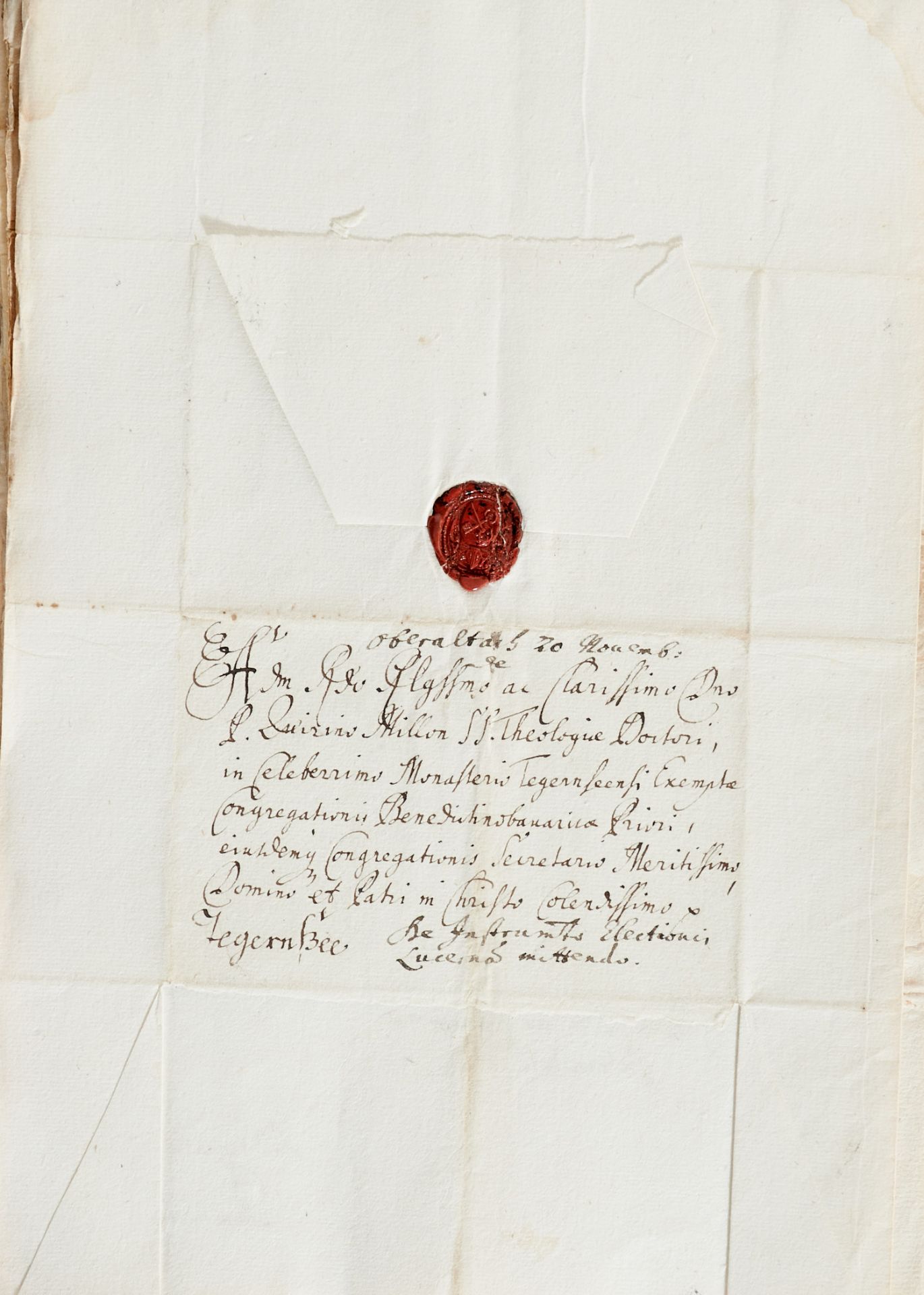 Oberaltaich Sammlung von Briefen und Akten zur Wahl von Abt Benedikt Resch im Jahr 1695 (zus. ca. 40 - Bild 3 aus 6