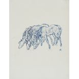 Sintenis, Renée (Glatz 1888-1965 Berlin), Zwei Skizzenblätter mit Pferden. Bleistift auf Papier