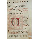 Pergamentblätter Antiphonar - Einzelblatt aus einer lateinischen Handschrift auf Pergament. Wohl