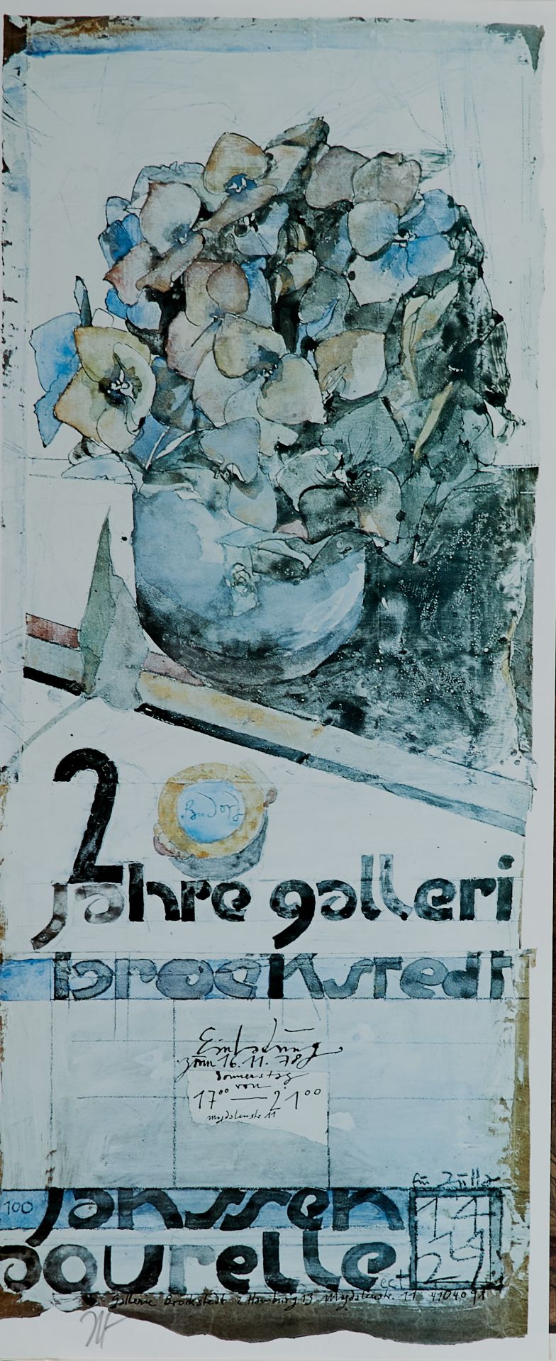 Plakate Janssen - 4 Plakate von Horst Janssen. Farboffsetdruck. Jeweils sign. Ca. 57 x 24 bis 80 x