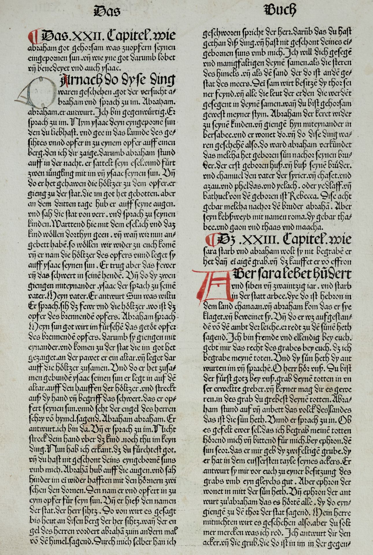 Inkunabelblätter Biblia germanica Neunte deutsche Bibel - Ein Textblatt (fol. XIV) mit kolor. - Bild 2 aus 2