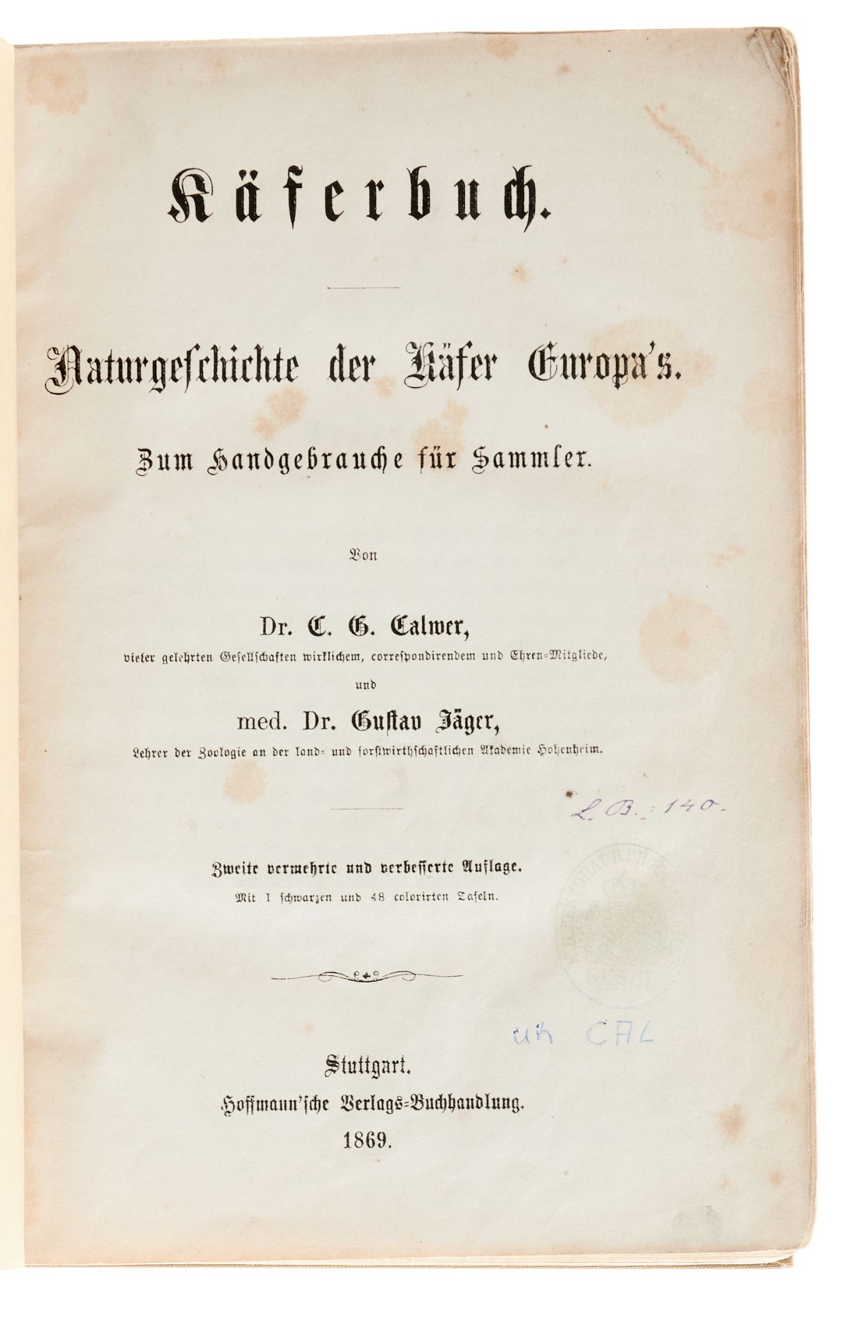 Entomologie Thon, Th., Die Naturgeschichte der in- und ausländischen Schmetterlinge. Leipzig, - Bild 4 aus 7