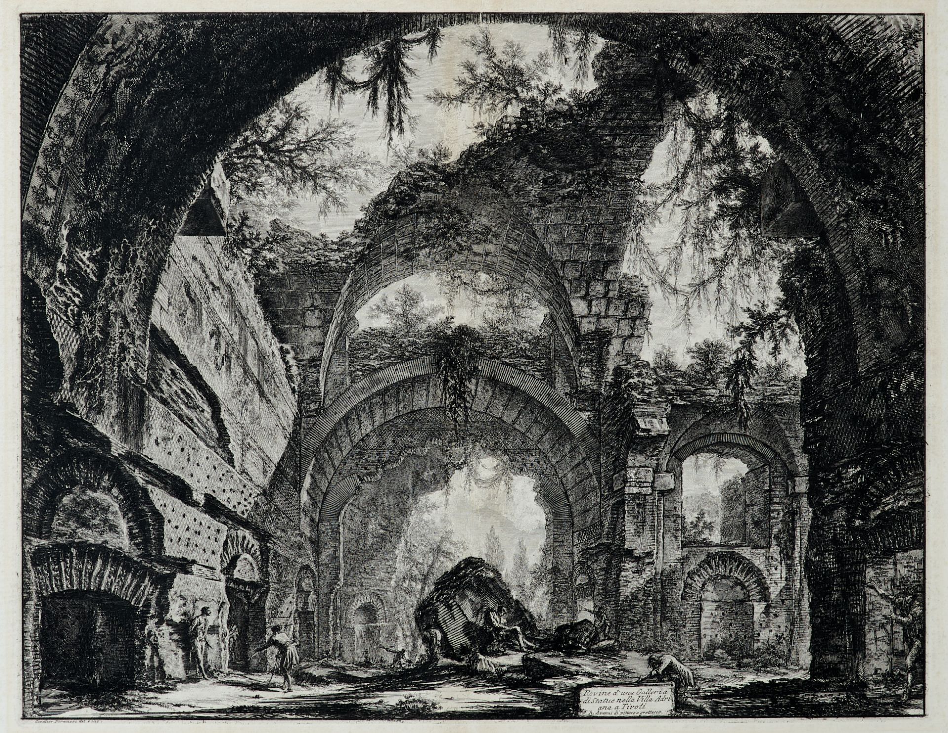 Italien Tivoli Piranesi - "Rovine d'una Galleria di Statue nella Villa Adriana a Tivoli" (Ruinen