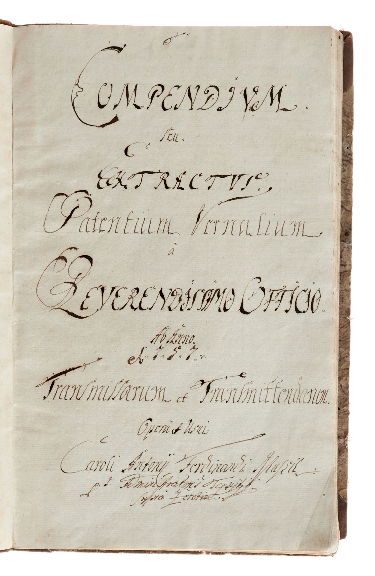 Prag Zerotín "Compendium seu extractus patentium vernalium a reverendissimo officio ab anno 1757 - Image 2 of 3