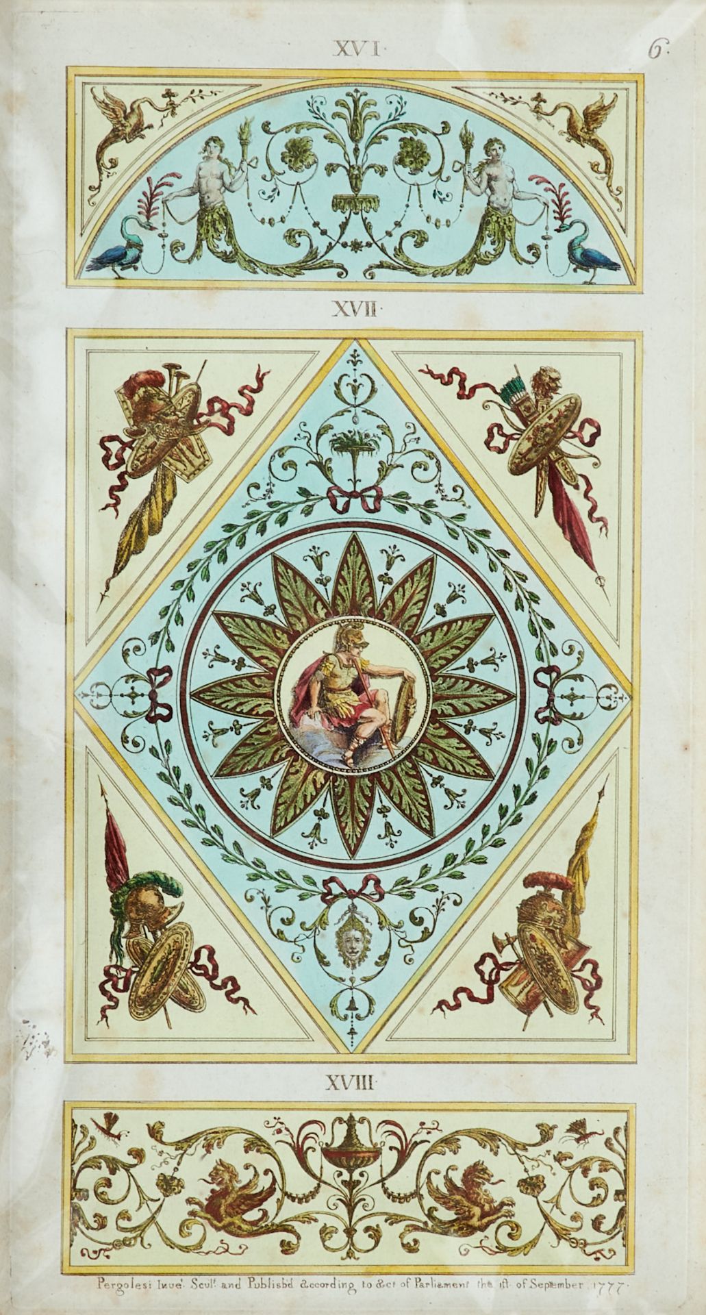 Ornamentik Pergolesi - 4 kolor. Kupferstiche von und nach M. Pergolesi aus "Designs for Various - Image 4 of 4