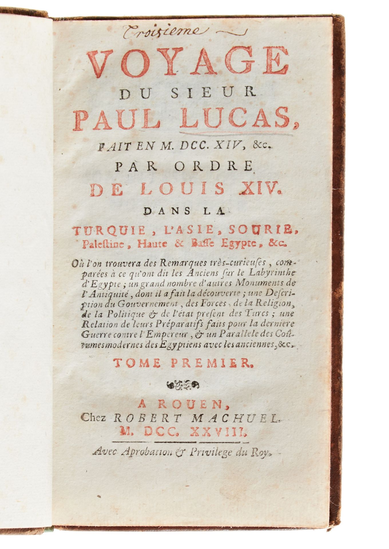 Ägypten Lucas, P., Voyage fait en MDCCXIV, &c. par ordre de Louis XIV. dans la Turquie, l'Asie, - Bild 2 aus 2