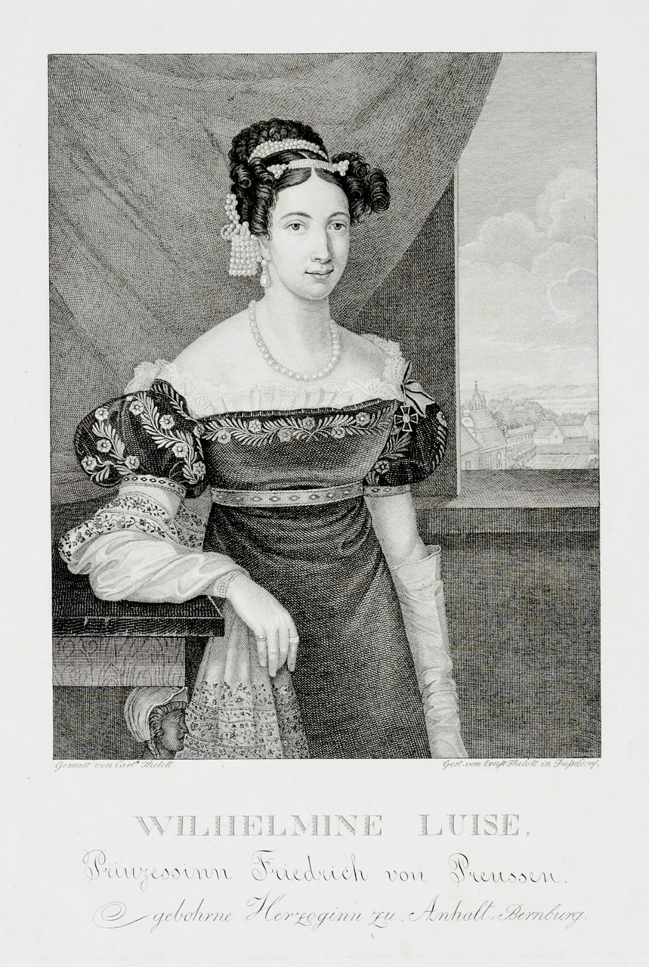 Porträts Thelott Düsseldorf - "Wilhelmine Luise. Prinzessin Friedrich von Preussen, gebohrne - Bild 2 aus 2