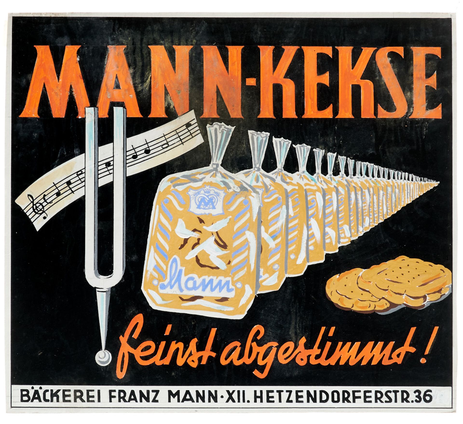 Bäckerei Wien Sammlung von ca. 35 meist farb. Entwürfen für Reklametafeln und Signets der Wiener - Bild 5 aus 6