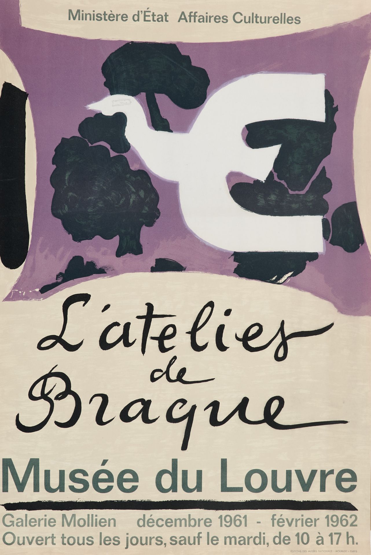 Plakate Braque - 2 Ausstellungsplakate. Farblithographie. 1959-61. Ca. 73 x 50 cm. (6) - Frisch.