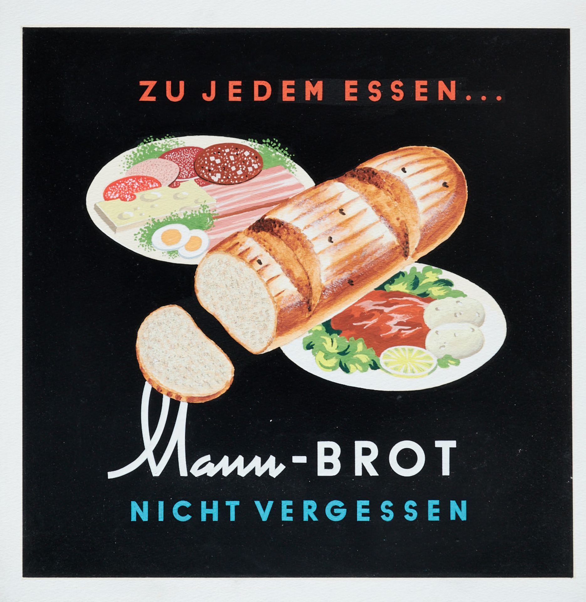 Bäckerei Wien Sammlung von ca. 35 meist farb. Entwürfen für Reklametafeln und Signets der Wiener - Bild 4 aus 6