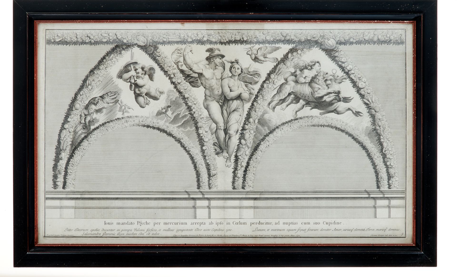 Dorigny, Nicolas (Paris 1658-1748 ebda.), Merkur und Psyche - Jupiter und Venus. 2 Radierungen - Image 2 of 4
