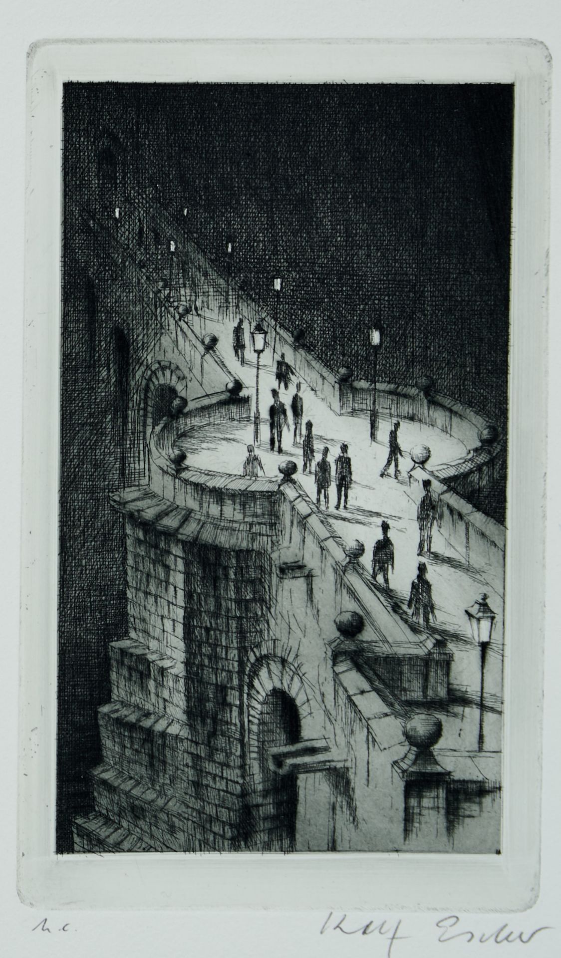 Escher, Rolf (geboren 1936 in Hagen/Westfalen), Sammlung von 15 Radierungen, 1 Lithographie und 1 - Bild 7 aus 7