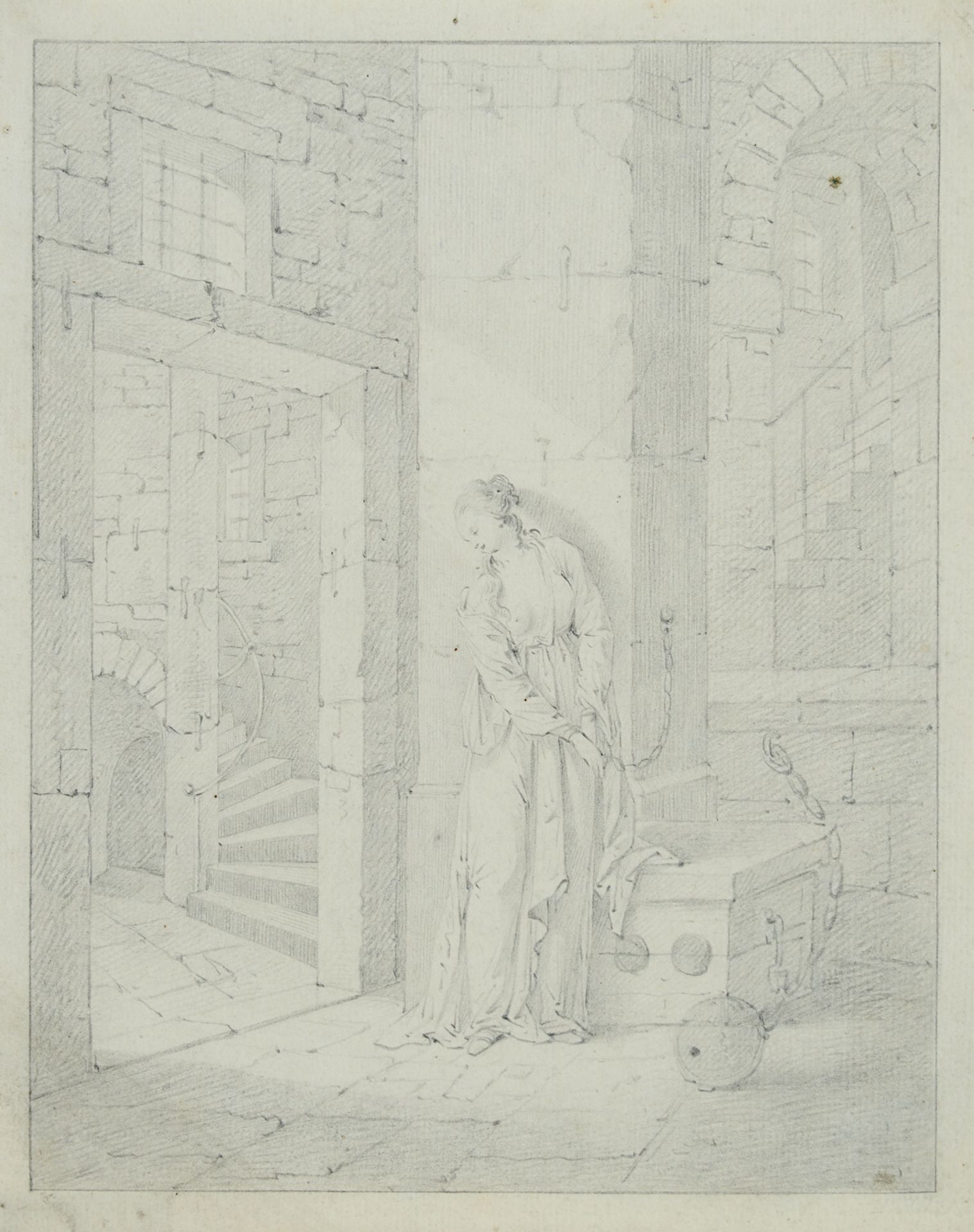 Hoch, Johann Jacob (Mainz 1750-1829 ebda.), 10 Bühnen- und Kerkerbilder für die Schaubühne in Mainz. - Image 2 of 5
