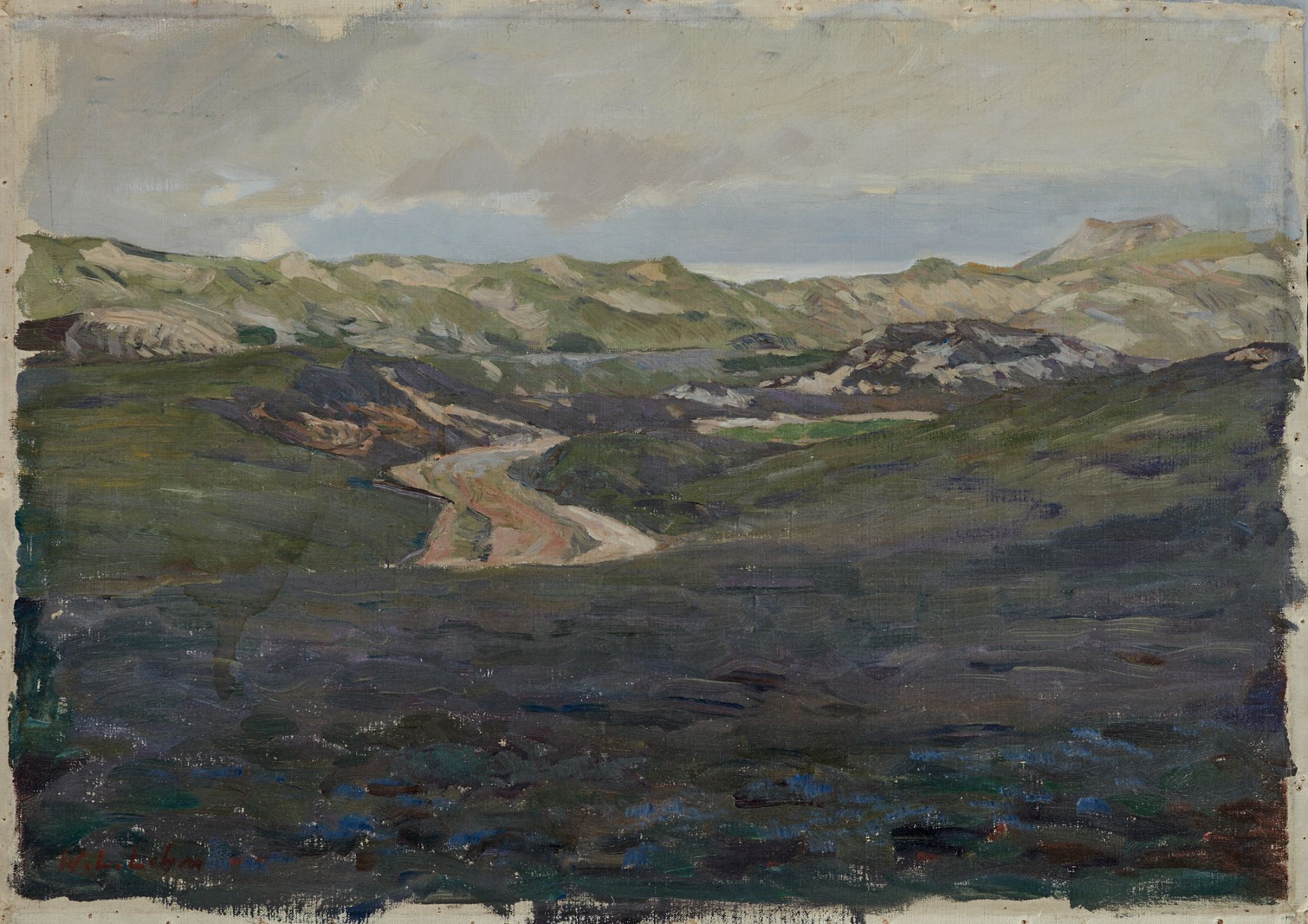 Lehmann, Wilhelm Ludwig (Zürich 1861-1932 ebda.), Weg in die Dünen Sylt. Öl auf Leinwand. Sign.,