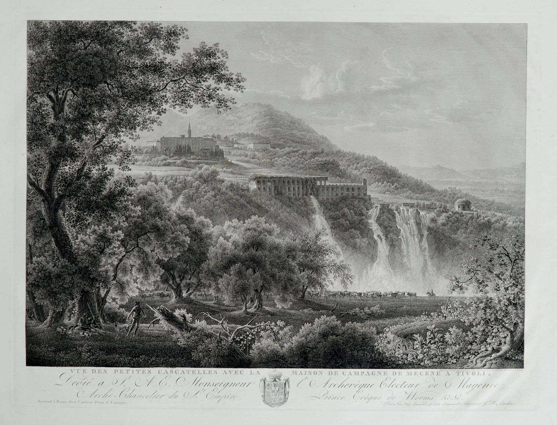 Gmelin, Friedrich Wilhelm (Badenweiler 1745-1821 Rom), Ansichten von Tivoli bei Rom und Terni. 4 - Bild 2 aus 4